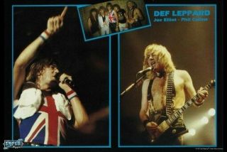Def Leppard Poster Live On Stage Collage Rare Hot 1