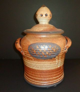 Vintage Large Studio Pottery Stoneware Covered Jar Or Urn Signed Wilson Fine