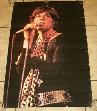 Rolling Stones - Mick Jagger Vintage Black Light Poster From 1971