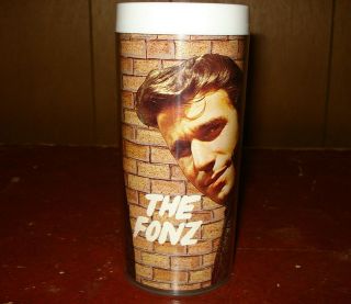 Vintage 1976 The Fonz Fonzie From Happy Days 6 " Drinking Cup Paramount Pictures