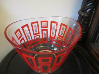 Vtg 1960s Mid Century Modern Atomic Starburst Geometric Glass Ice Bucket Bowl
