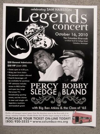 Blues & Soul Flyer From Columbus,  Mississippi: Percy Sledge & Bobby Bland