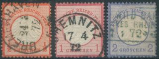 German Reich 1872 Mi 3 - 5 Eagle With Small Shield Definitives