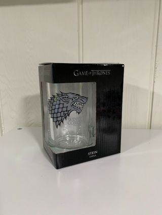Game Of Thrones House Stark Glass Stein - Boxed Beer Mug Hbo Official Jarra