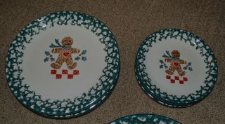 Folk Craft Ginger Bread Tienshan 14 pc Service for 4,  Serving Platter & Bowl 2
