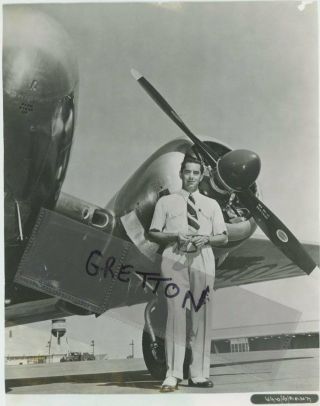 Tyrone Power In Front Of Airplane Rare Photo