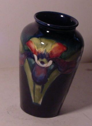 Moorecroft Orchid Flowerart Pottery Vase 5 Inch Tall Signed Made In England