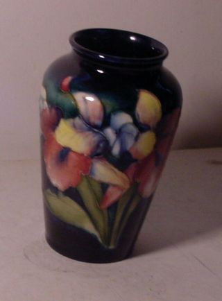 Moorecroft Orchid FlowerArt Pottery Vase 5 Inch Tall Signed Made in England 3