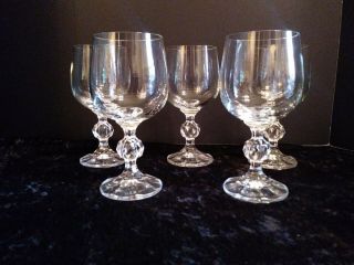 Import Assoc Fine Crystal Claudia Ball Stem 5 ¾” Brandy Snifter Wine Glasses 5pc