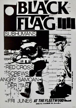 Black Flag At The Fleetwood Concert Poster 23 X 33