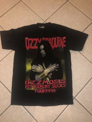 Vintage 1996 Retirement Sucks Tour Shirt Ozzy Osbourne Ozzmosis Unworn Medium