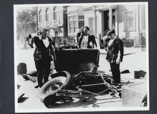 The Three Stooges Souvenir Photo 8x10 B/w Looking At Smashed Car