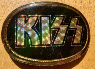 Kiss Vintage 1977 Black Prism Belt Buckle - Pacifica Mfg.  Los Angelas,  Ca