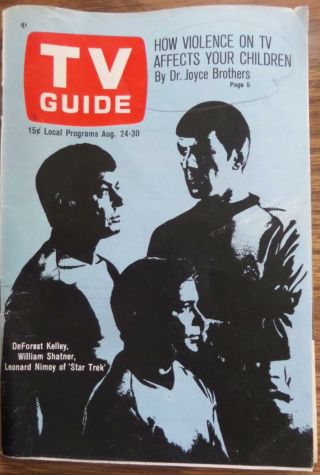 Aug 24 - 30 1968 England Tv Guide Star Trek Kelley Shatner Nimoy Cover