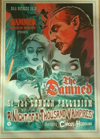 The Damned London Palladium 2019 Night Of A Thousand Vampires Poster Creased