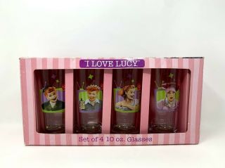 I Love Lucy Set Of 4 10oz Glasses Lucille Ball Classic Scenes