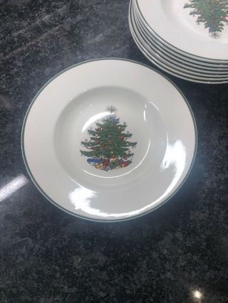 Cuthbertson Christmas Tree Rimmed Soup Plates/bowls - Set Of 8