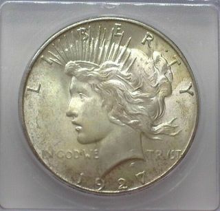 1927 - S Peace Silver Dollar Icg Ms63 Lists For $500
