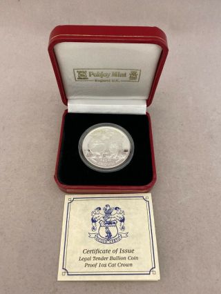 2009 Isle Of Man Chinchilla Cat Coin 1 Oz Silver Proof &