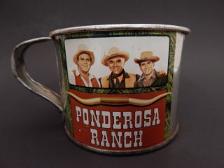 Vintage Bonanza Ponderosa Coffee Tin Mug Haas,  Ben and Little Joe 2