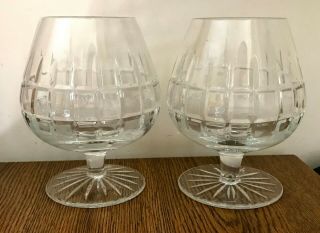 Pair Vintage Crystal Brandy Snifter Waterford Style