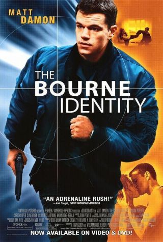 The Bourne Identity Matt Damon 2002 Dvd & Video Store Poster Near