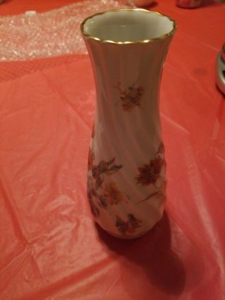 Vintage Haviland Limoges Vase Swirl Gold Trim Floral Patteren France