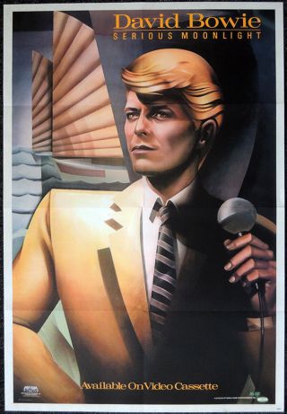 David Bowie - Rare 1983 Serious Moonlight - Video/cassette Promotion Poster