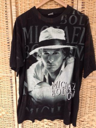Michael Bolton 1996 World Tour Black T - Shirt Top Size Xl Cotton Uk London Manch
