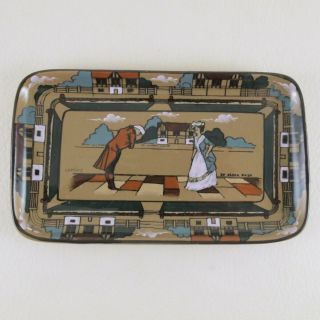 Ye Olden Days By Buffalo Pottery Deldare Ware 1909 Butter Dish Small Tray Eaf