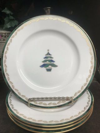 4 Lenox China Kelly Pattern Christmas Salad Or Dessert Plate - 8 "