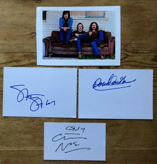 Crosby,  Stills & Nash Signed Index Cards - Autographs