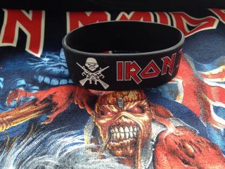 Iron Maiden A Matter Of Life And Death Eddie Black Embossed Silicone Wristband