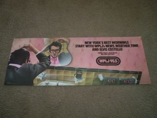 1979 Elvis Costello Wplj 95.  5 Edwin Herder Don Trapp 28 X 11 Poster