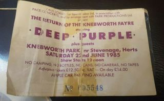 Deep Purple prefect strangers world tour program 1984/85 and ticket 2