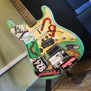 Billie Joe Armstrong Blue Guitar Sticker Set 1994 To 2013 Green Decals Dookie