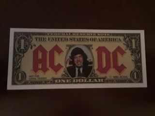 Ac/dc Dollar Bill 1990 Angus Young Razor 
