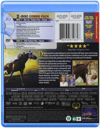 Secretariat (Blu - ray/DVD,  2011,  2 - Disc Set) 2