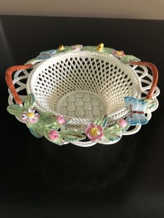 BELLEEK POTTERY BUTTERFLY BASKET 2731 Fine Parian China.  Hand Crafted In Ireland 2