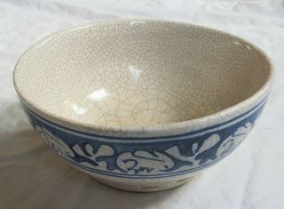 Early Dedham Pottery Crackleware Rabbit Bowl Old Vintage Antique