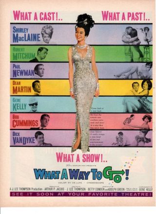 Vintage Movie Print Ad What A Way To Go Shirley Maclaine Paul Newman Dean 1964
