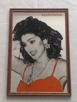 Vintage 1980s Madonna Picture Mirror In Frame Collectible