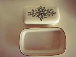 Lenox Holiday Dimension 1/4 Lb.  Covered Butter Dish New/tag