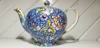 Exquisite Chintz (blue Anemone) By Royal Winton Teapot 1930