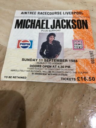Michael Jackson Concert Ticket 1988 Bad Tour