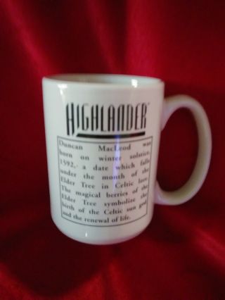 Highlander Tv Show White Coffee Tea Mug Cup Castle 8 Oz Collectible