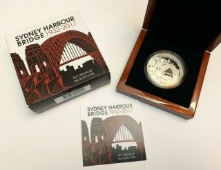 2017 High Relief 2 Oz Proof Silver Coin Sydney Harbour Bridge &