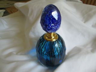 Murano Art Glass Blue Perfume Bottle Ann Primrose Cristalleria D 