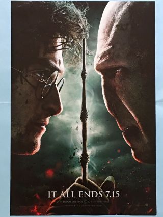 Harry Potter And Deathly Hallows It All Ends 2015 Movie Promo Poster