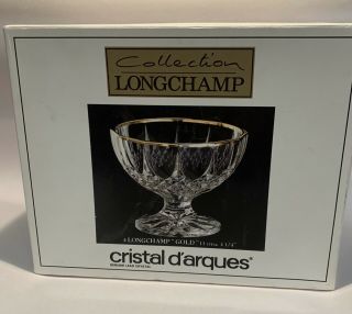 Set Of 4 Small Fruit/dessert Bowl Longchamp Gold Cristal D 